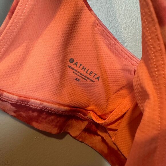 New without tag Athleta Womens Orange Tie Dye Sports Bra Size XS - Picture 3 of 4